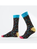 Black men\'s socks with geometric figures SM10 - Online store - Boutique